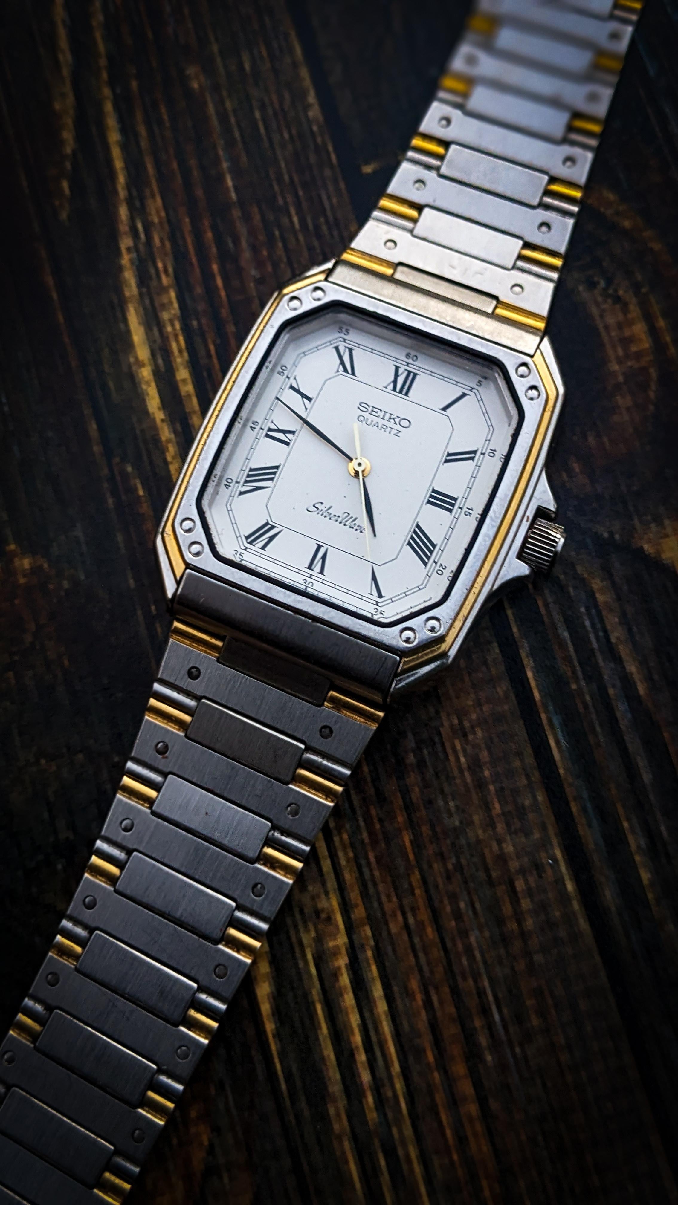 WTS] Rare Vintage Seiko Octagonal Roman Tank Silverware JDM 1980's
