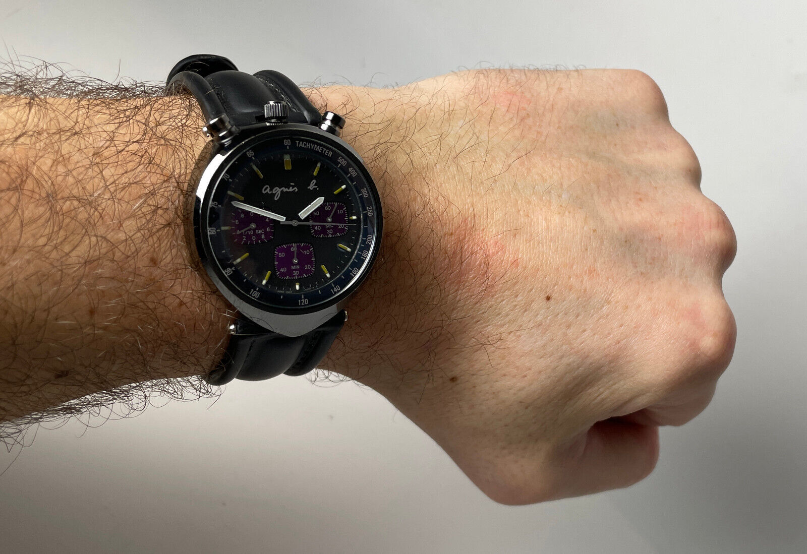 Seiko x Agnes B Bullhead Watch V655-7010 chromed black flyback