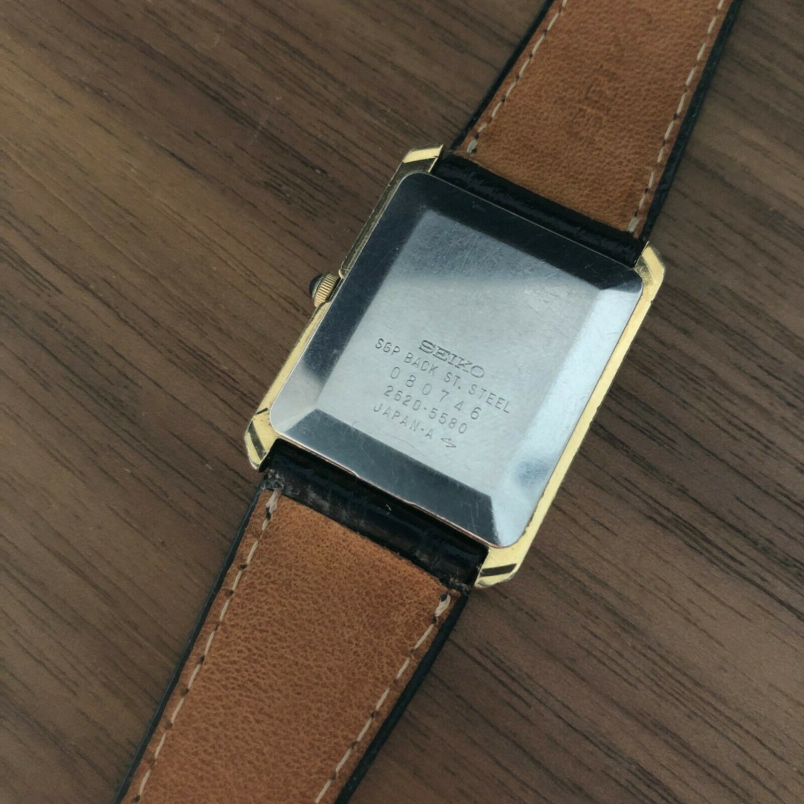 SEIKO Tank 2620-5580 26mm Daini Seikosha 1980 RARE Vintage