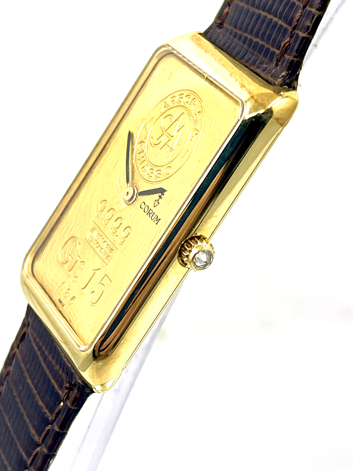 Corum 15 Gr Argor SA Chiasso Ingot Watch 18 gold case quartz ref