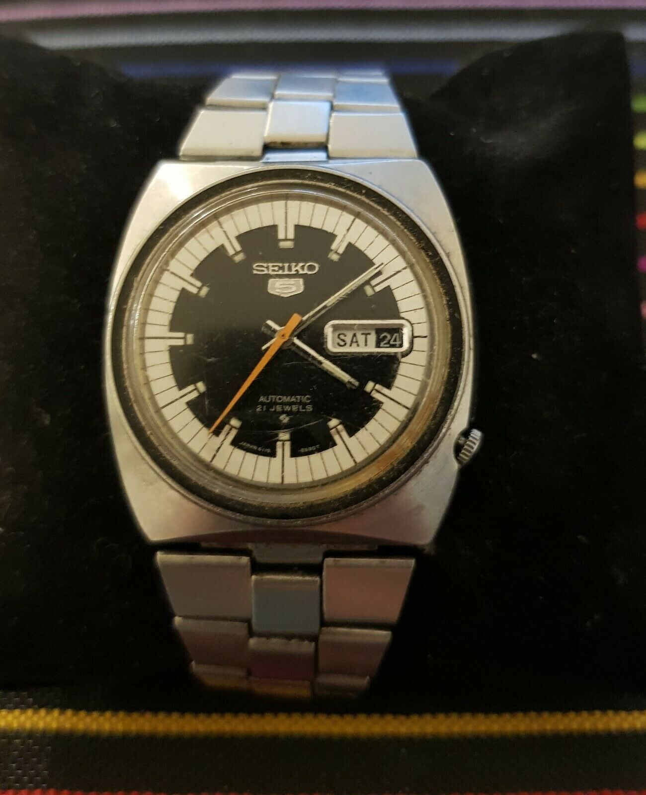 SEIKO 5 REF.6119-8490 VINTAGE RARE BIG SIZE AUTOMATIC WATCH 21J