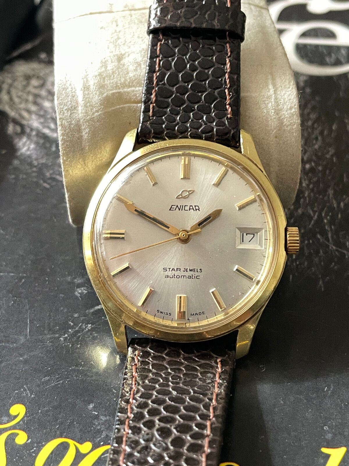 Enicar Star Jewel Automatic watch, gold plated, Swiss, 60's