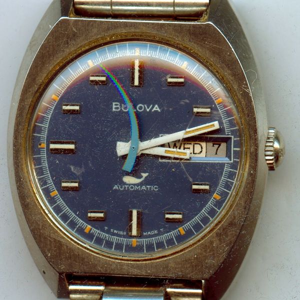 Vintage 1972 BULOVA SEA KING Whale Men's WRISTWATCH AUTOMATIC Day/Date