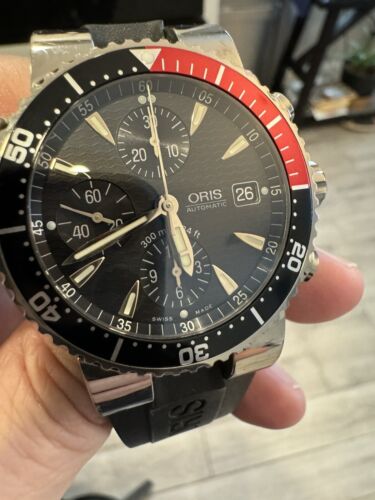 Oris Men s TTI Titan Divers Chronograph Watch Titanium Coke Bezel