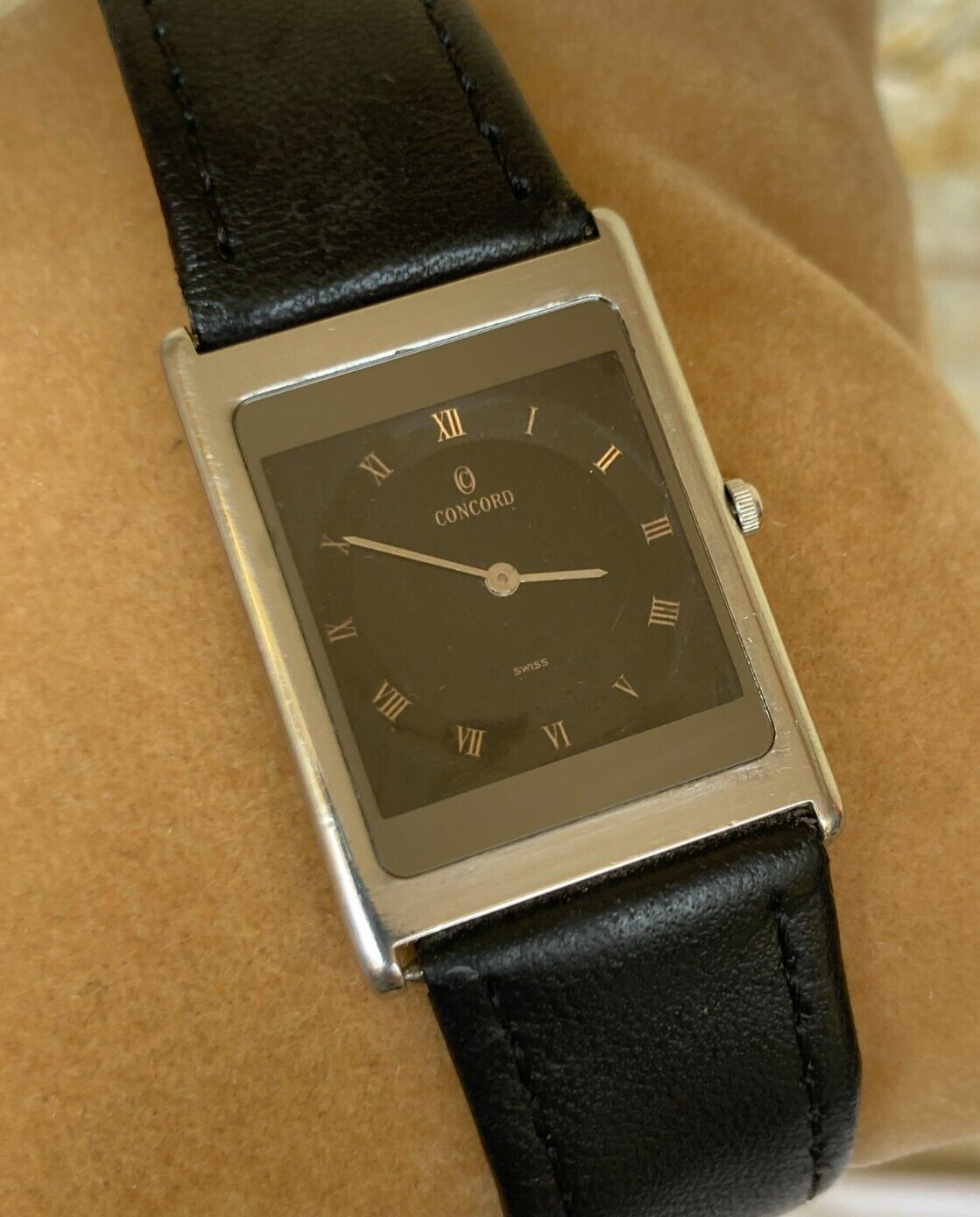 VINTAGE CONCORD WATCH CAL 210001 TANK BLACK DELIRIUM 14.20.617