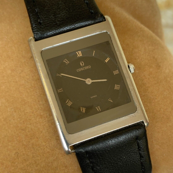 VINTAGE CONCORD WATCH CAL 210001 TANK BLACK DELIRIUM 14.20.617