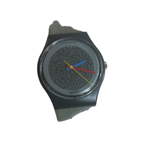 Vintage Swatch Watch 80s Lot Of 3 Clear Black Straight Edge