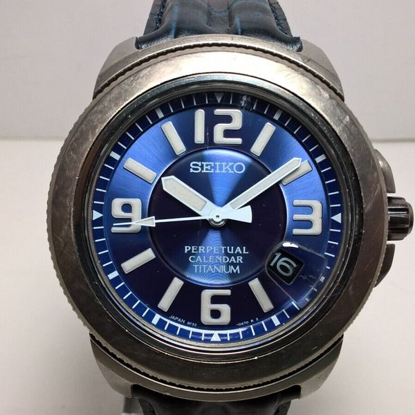 Rare Blue Seiko Prospex Landrek Titanium SBCM015 8F32-0350