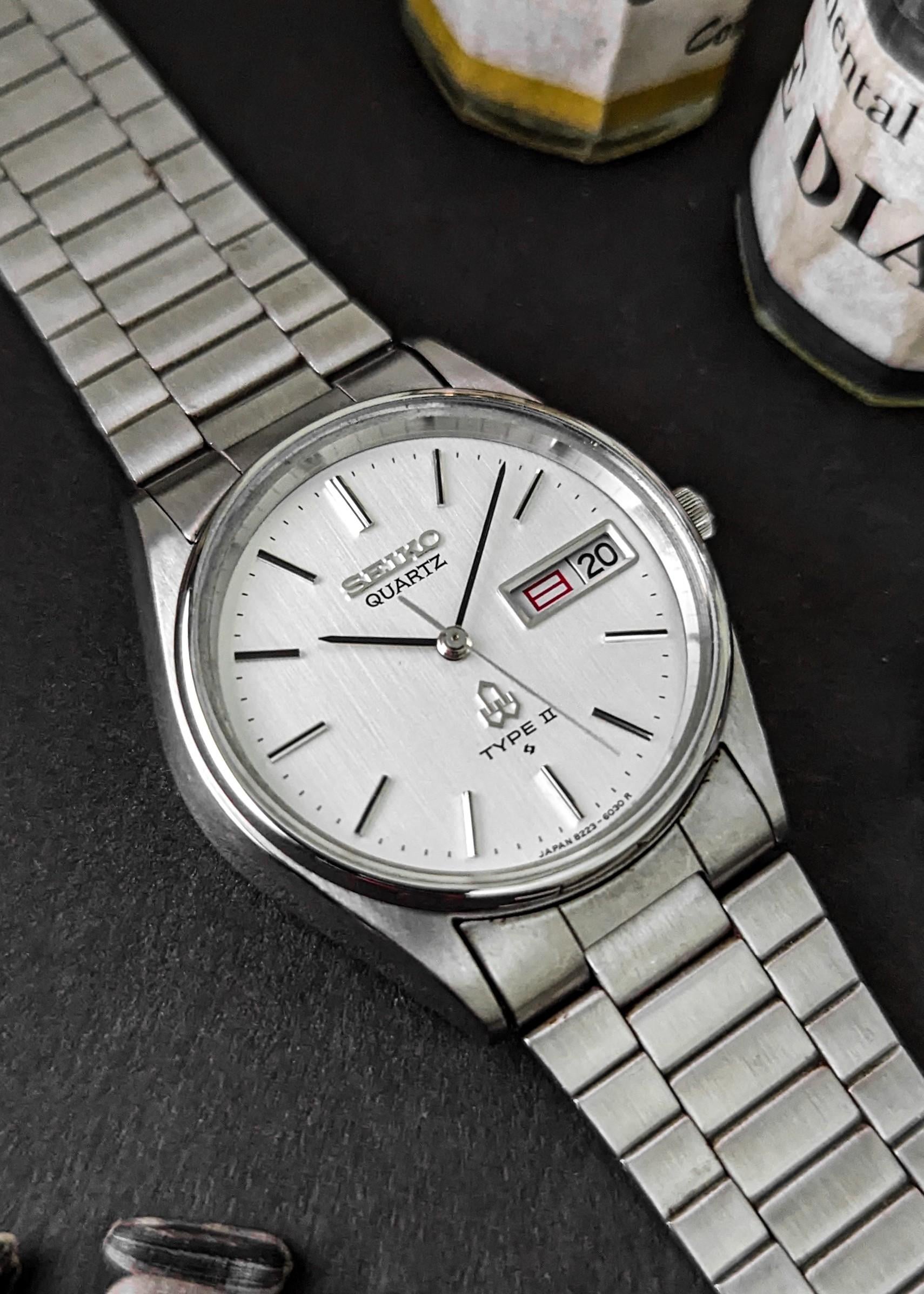 WTS] Vintage SEIKO TYPE II - 8223-6030 quartz - Vertical Brushed Dial -  $149 only ! | WatchCharts Marketplace