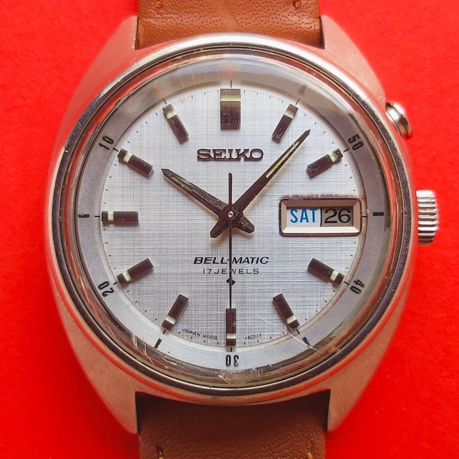 Seiko BellMatic watch Rare Linen Dial 1976 Alarm vintage 4006-6011 bell  matic | WatchCharts