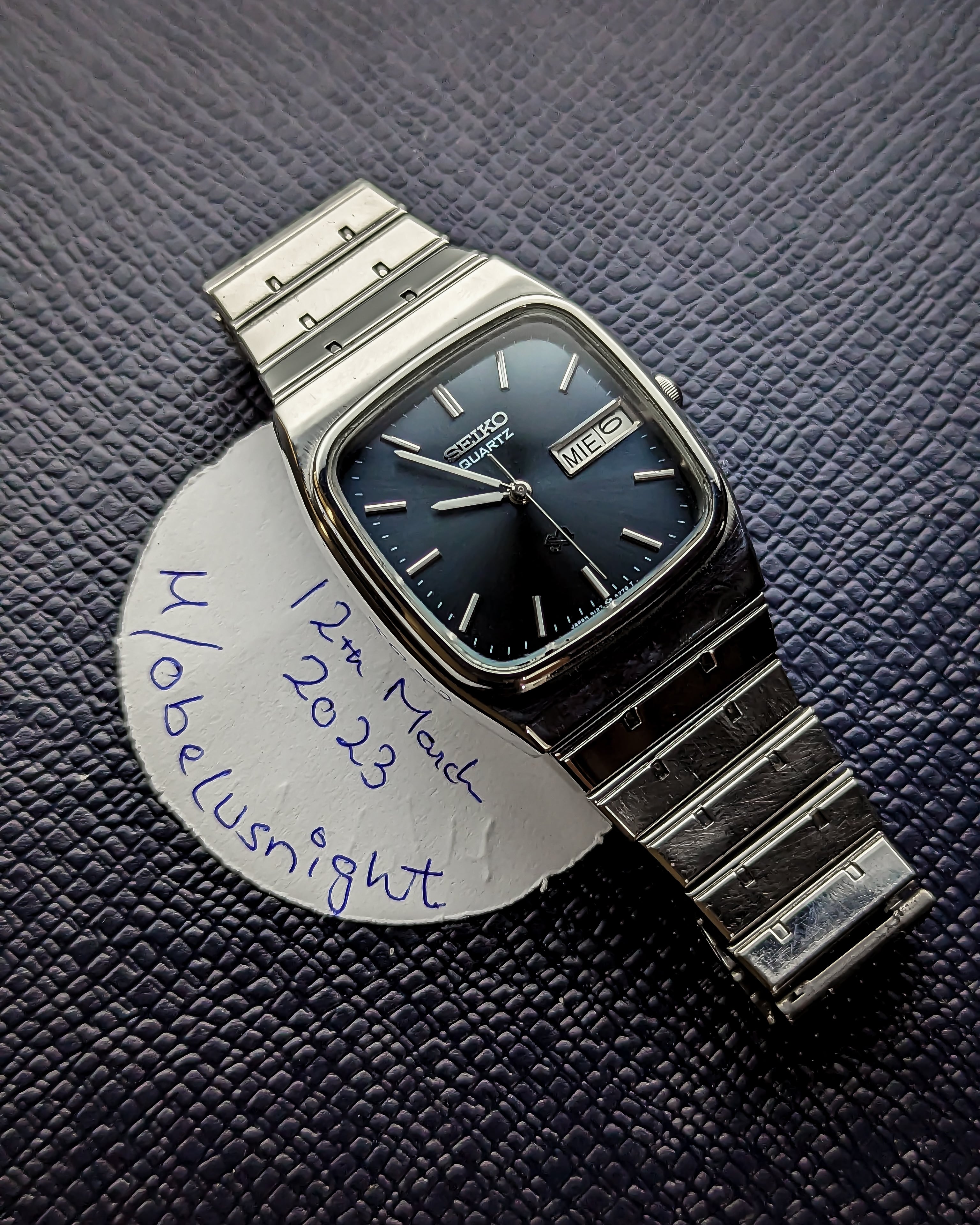 アンティーク! SEIKO SQ 8123-5270 メンズ　腕時計 WTS] Vintage Seiko SQ Quartz - 8123-5270 - Sunburst Navy