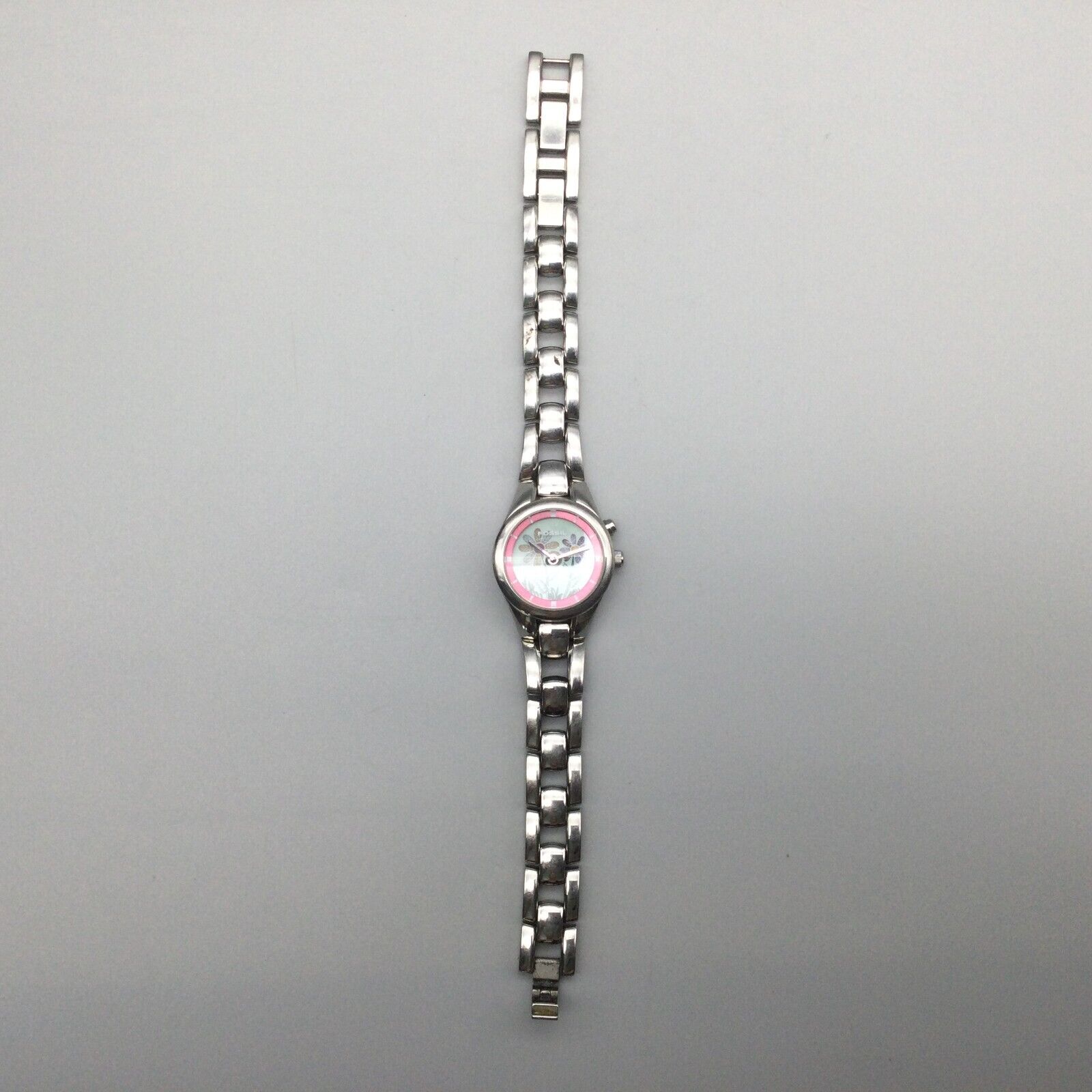Vintage Fossil Big Tic Watch Silver Tone Seconds Animation ES-9874 Fossil Big Tic Polished Case Casual Wristwatches for sale | eBay main image 4