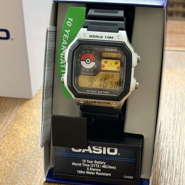 Casio Custom Pokemon Watch With Genuine Pikachu Brand New In Box Rare ...