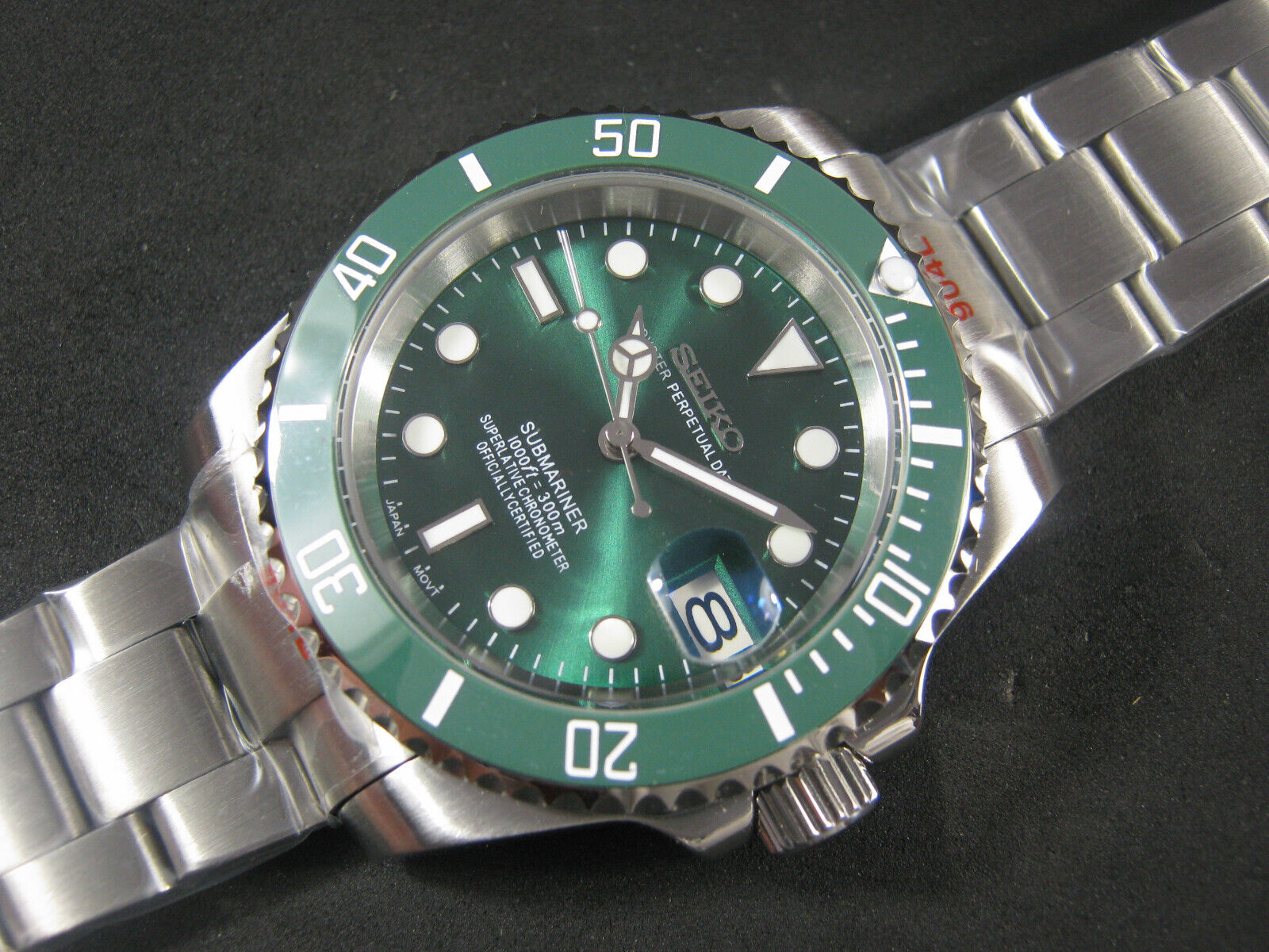 New Customized Mod SEIKO Diver HN35 Green Sapphire Ceramic Water