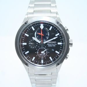 N.MINT]SEIKO Sportura World Time Chronograph Quartz Solar
