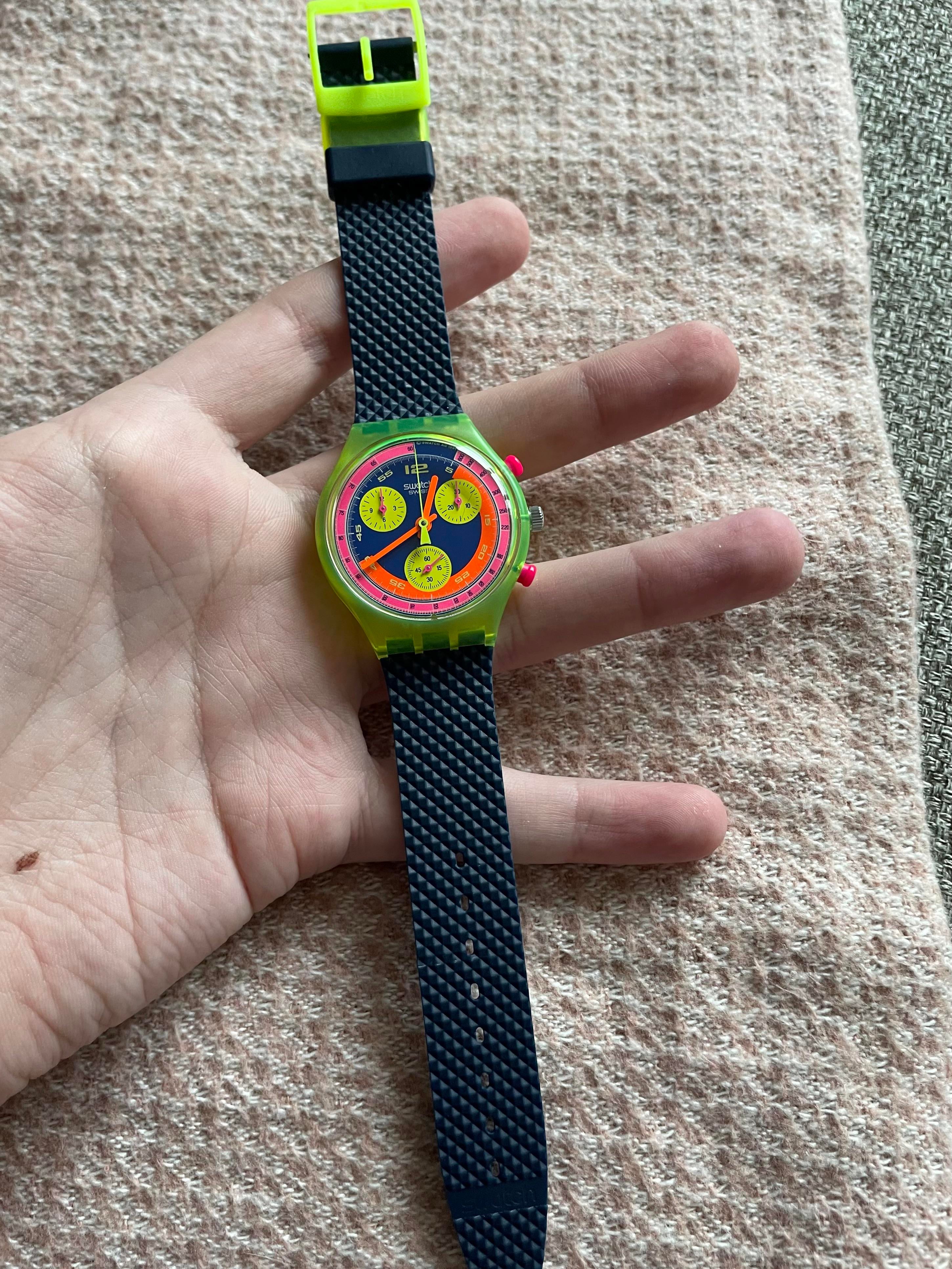 Swatch スウォッチ クロノグラフ Grand Prix グランプリ 稼働品 スウォッチ☆ 【クロノグランプリ】 92年 稼働中