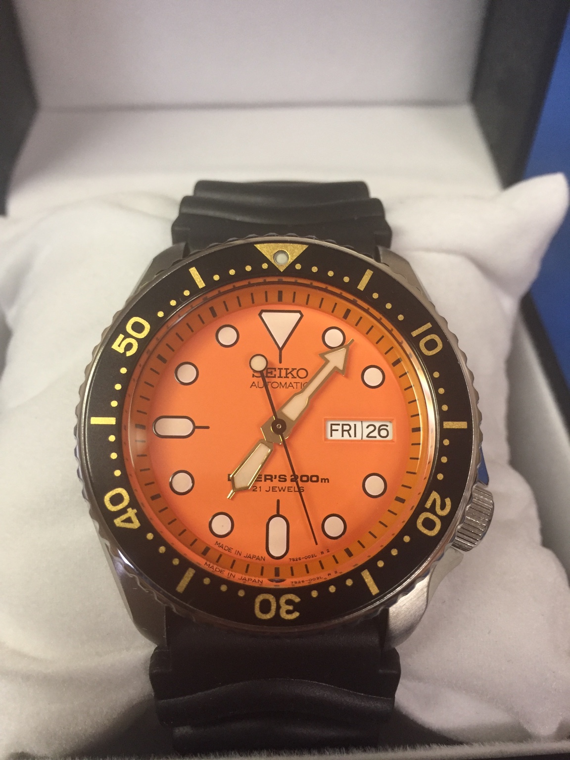Seiko SSK011J Orologio Automatico Da Uomo – Cassa Acciaio, Quadrante Nero, Vetro Hardlex