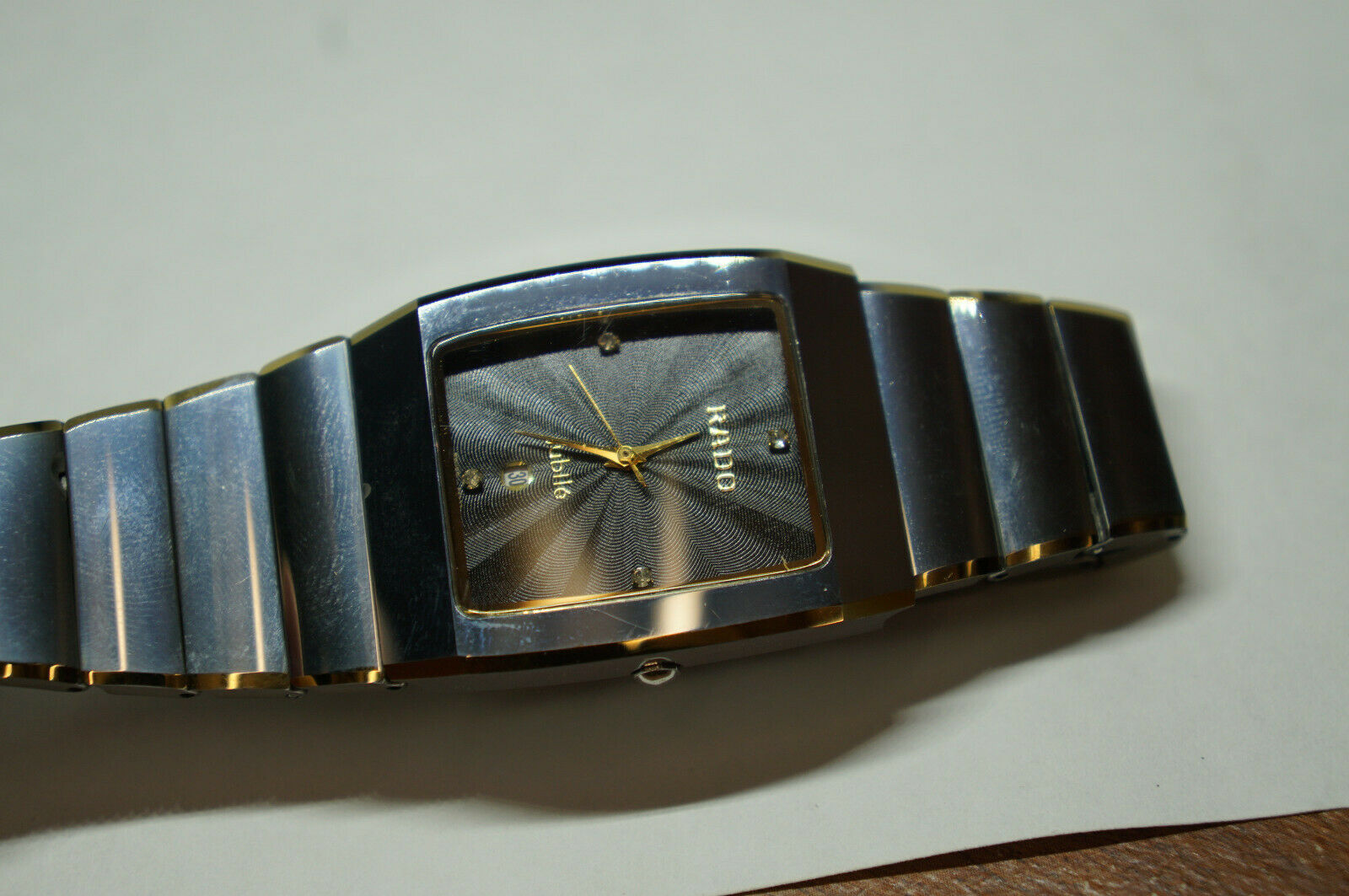 Rado Jubile Swiss 148.0288.5 4 Diamond Silver & Gold Tone