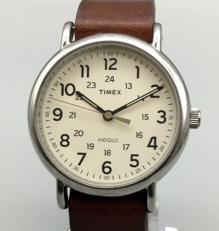 Timex weekender clearance leather band