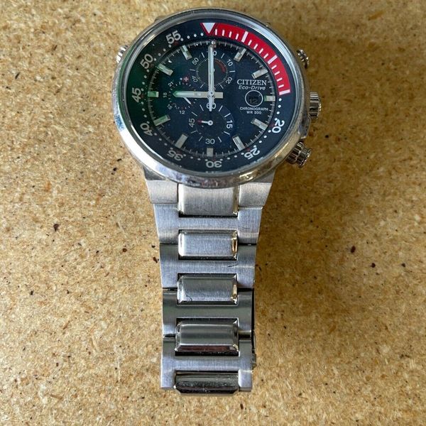 CITIZEN Eco Drive Endeavor Black Dial Men's Chronograph Watch Stainless