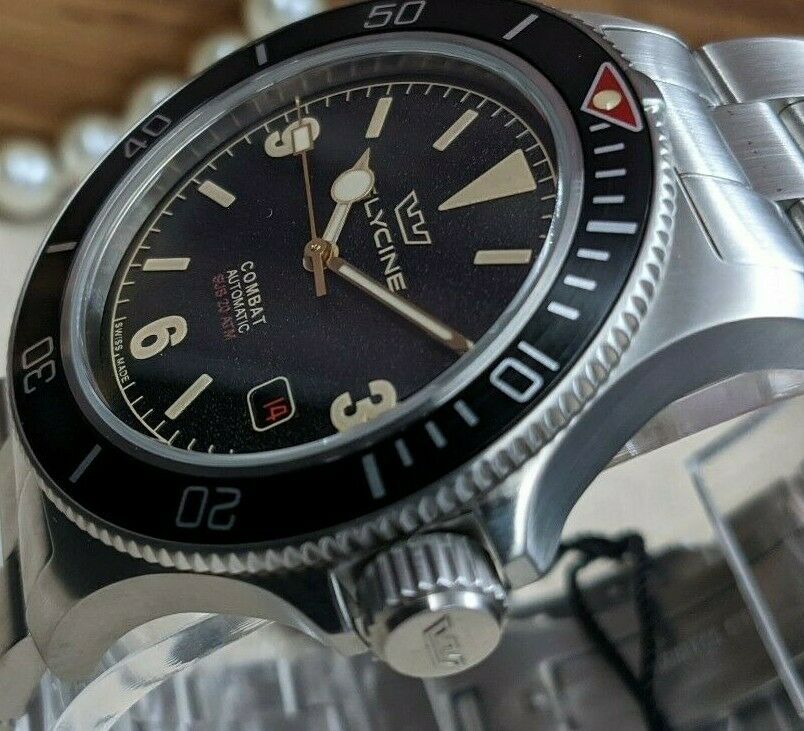 Glycine Combat Sub 42 Vintage Black Dial GL0261 MISSING BRACELET