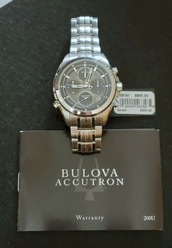 Bulova Precisionist 96B260 Men s Chronograph Stainless Steel Gray Dial Watch WatchCharts Marketplace