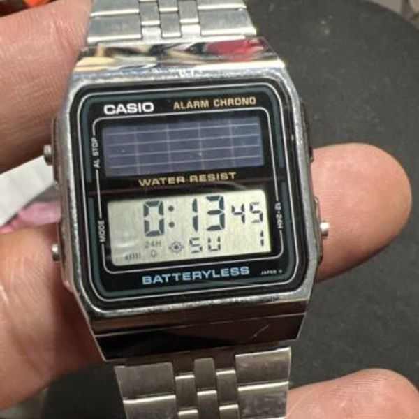 Vintage CASIO AL180 2505 Batteryless Alarm Chrono Men’s Digital Watch Solar WatchCharts