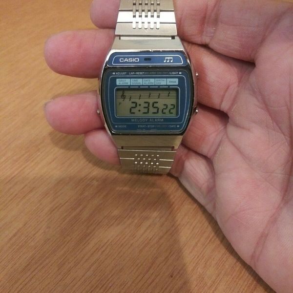 Vintage 1981 Casio M1230 82 Module Melody Alarm LCD Digital Watch Nice