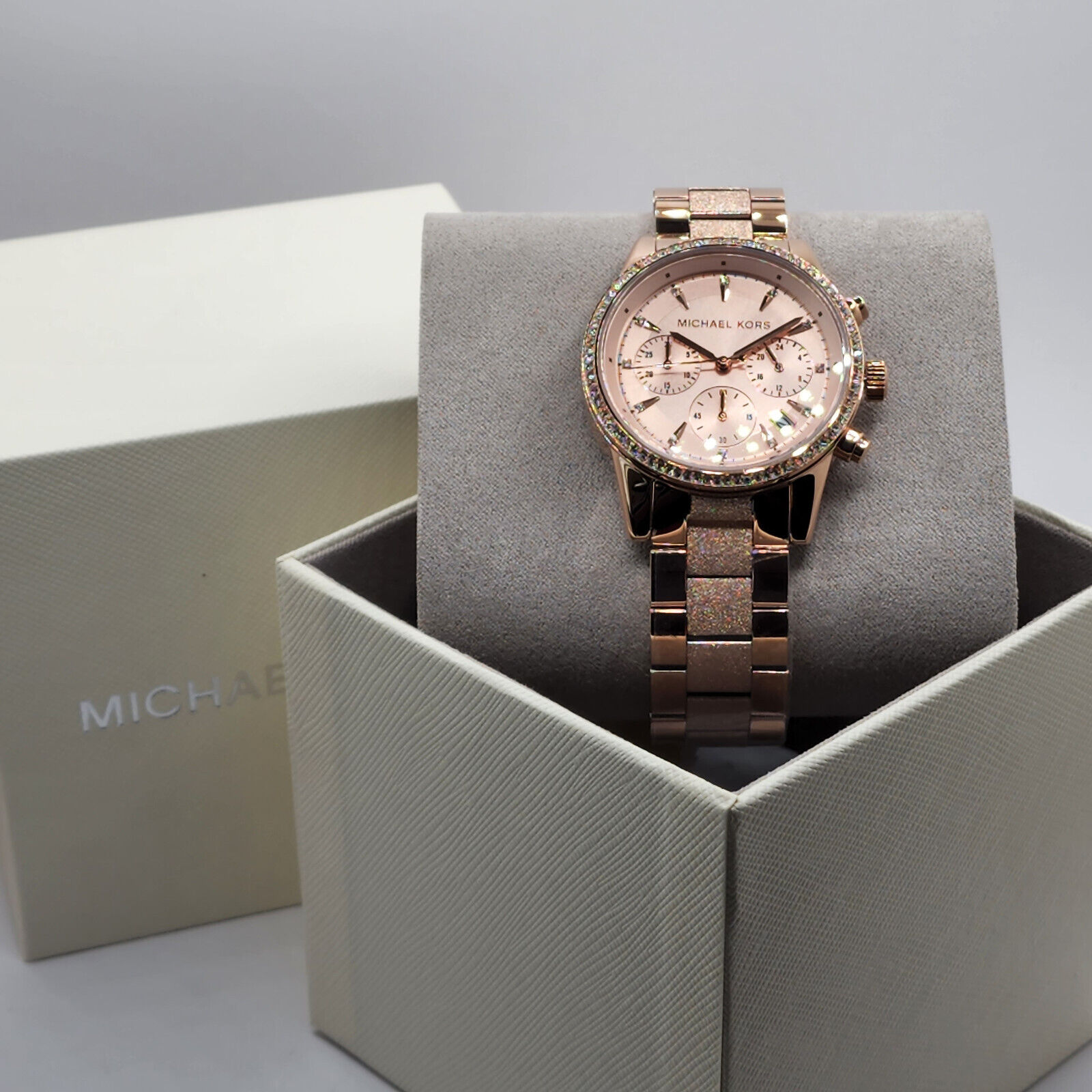 MICHAEL KORS MK6598 Ritz Rose Gold Chronograph Classic Analog Women's Watch  | eBay