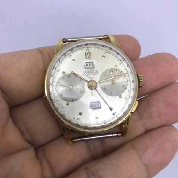 FS: 1940 s ANGELUS Chronodato 18k Chronograph, Caramel Dial ...