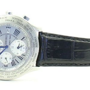RARE SEIKO WORLD TIMER Quartz WATCH 5T82-0AB0 Japan - Excellent