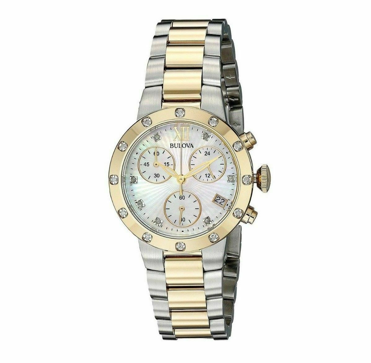 Bulova Women s Quartz Chronograph Mother of Pearl Dial 30mm Watch