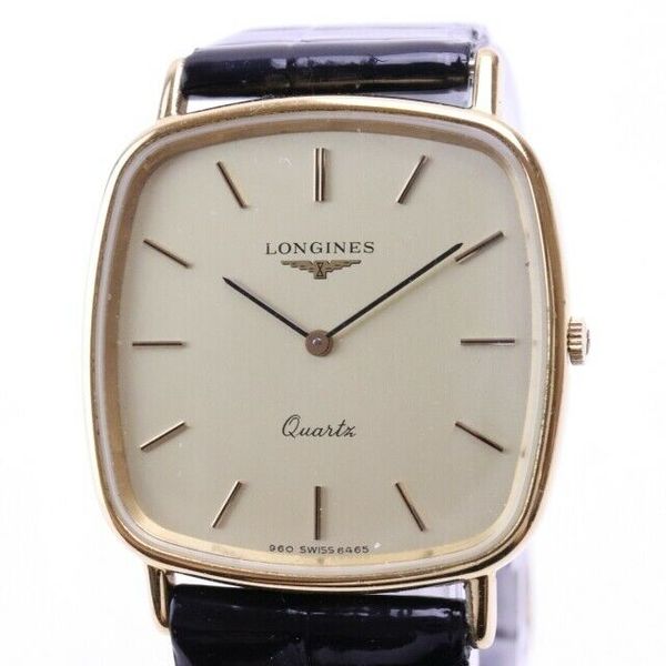 LONGINES 960 / 6465 Quartz Watch Square 18K Gold Plated [6525