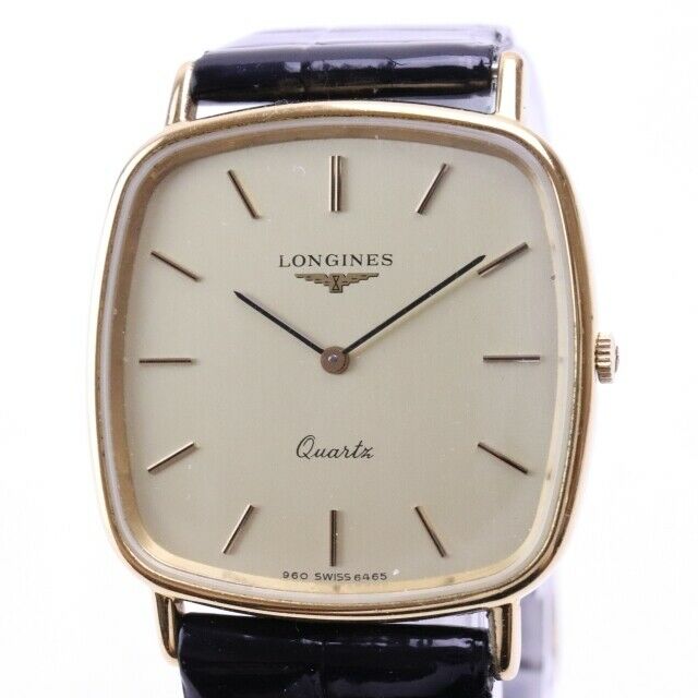 LONGINES 960 6465 Quartz Watch Square 18K Gold Plated 6525