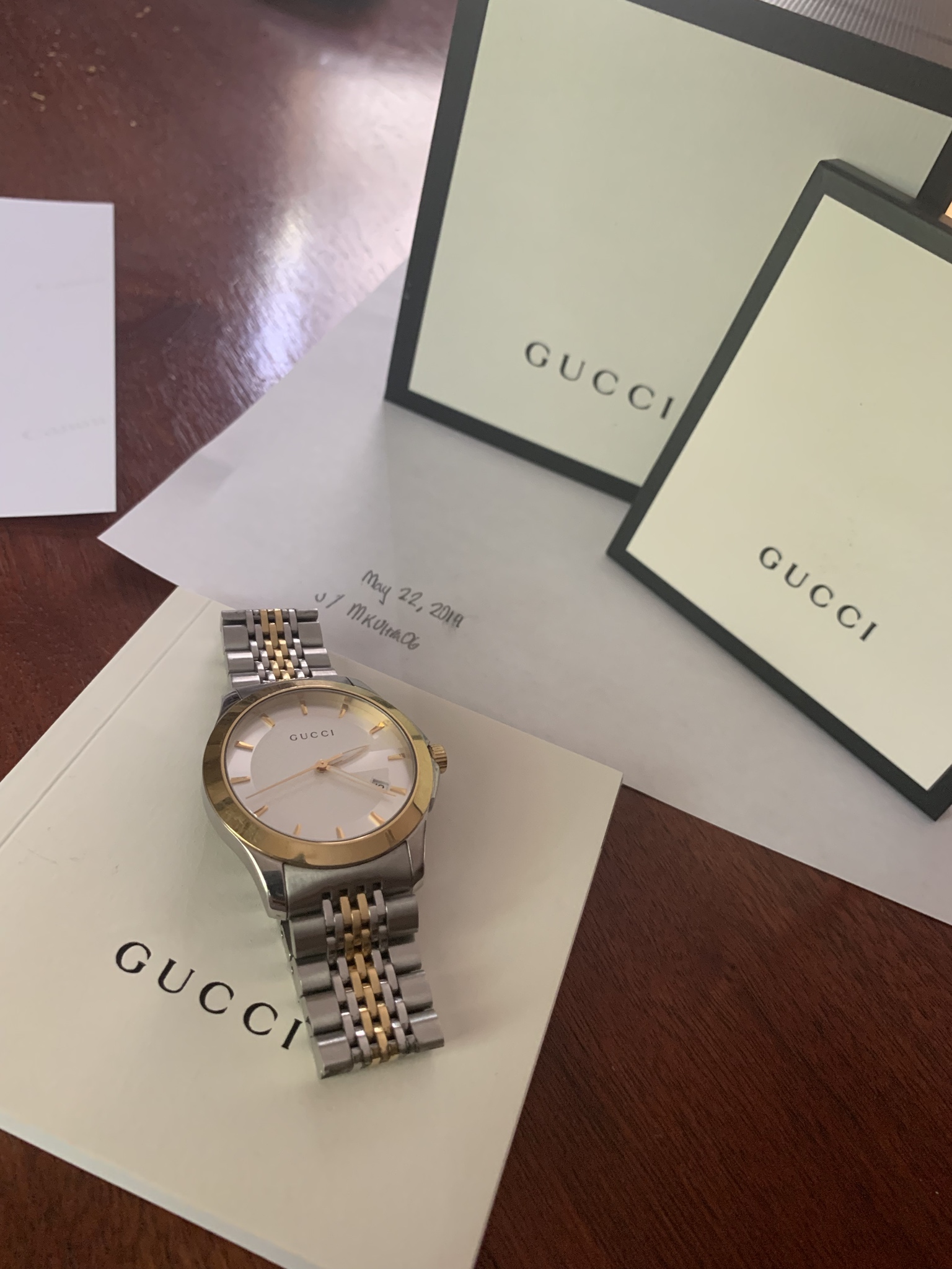 gucci g timeless two tone