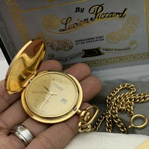 Vintage Very Nice Swiss Quartz Pocket Watch Dufonte LUCIEN PICCARD w Box NR WatchCharts Marketplace