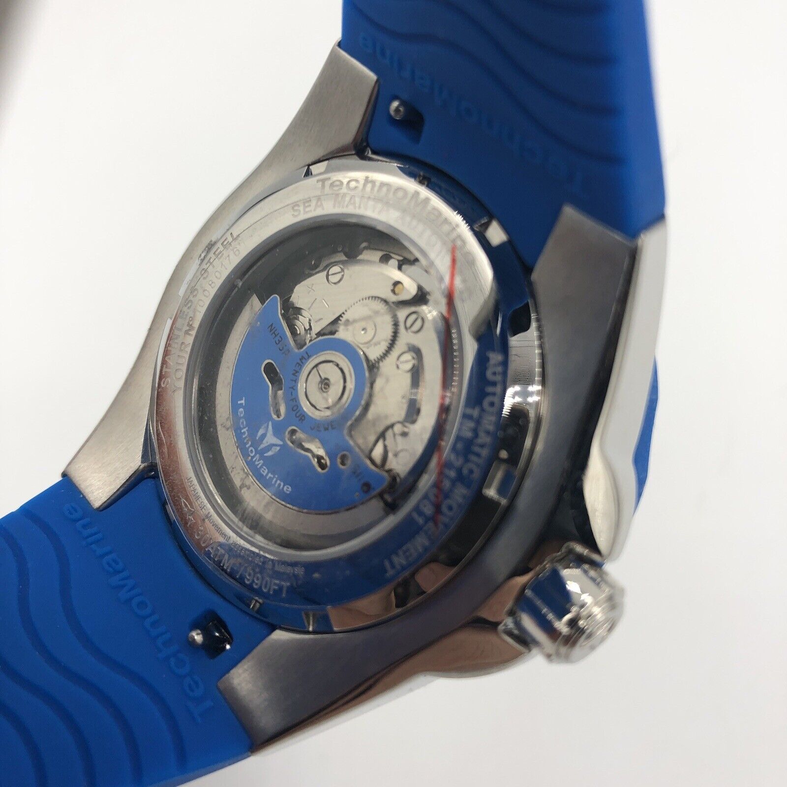 TechnoMarine Sea Manta Automatic 30 ATM Dive Watch Blue Sil MSRP