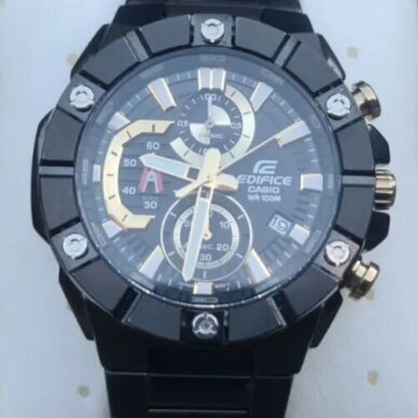 Casio Module 596 Casio Edifice EFR-596 Chronograph/Stopwatch £200rrp Mens Watch Black ...