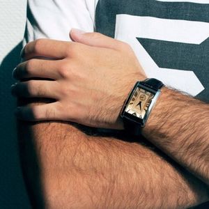 Emporio Armani AR1605 Brown Leather Strap Classic Rectanglular 