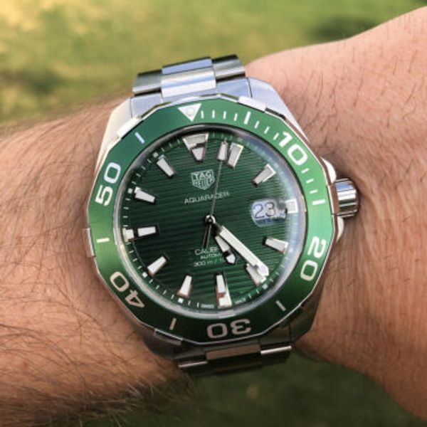 Tag Heuer Aquaracer WAY201S.BA0927 Hulk Green 43mm, Full Kit, No ...