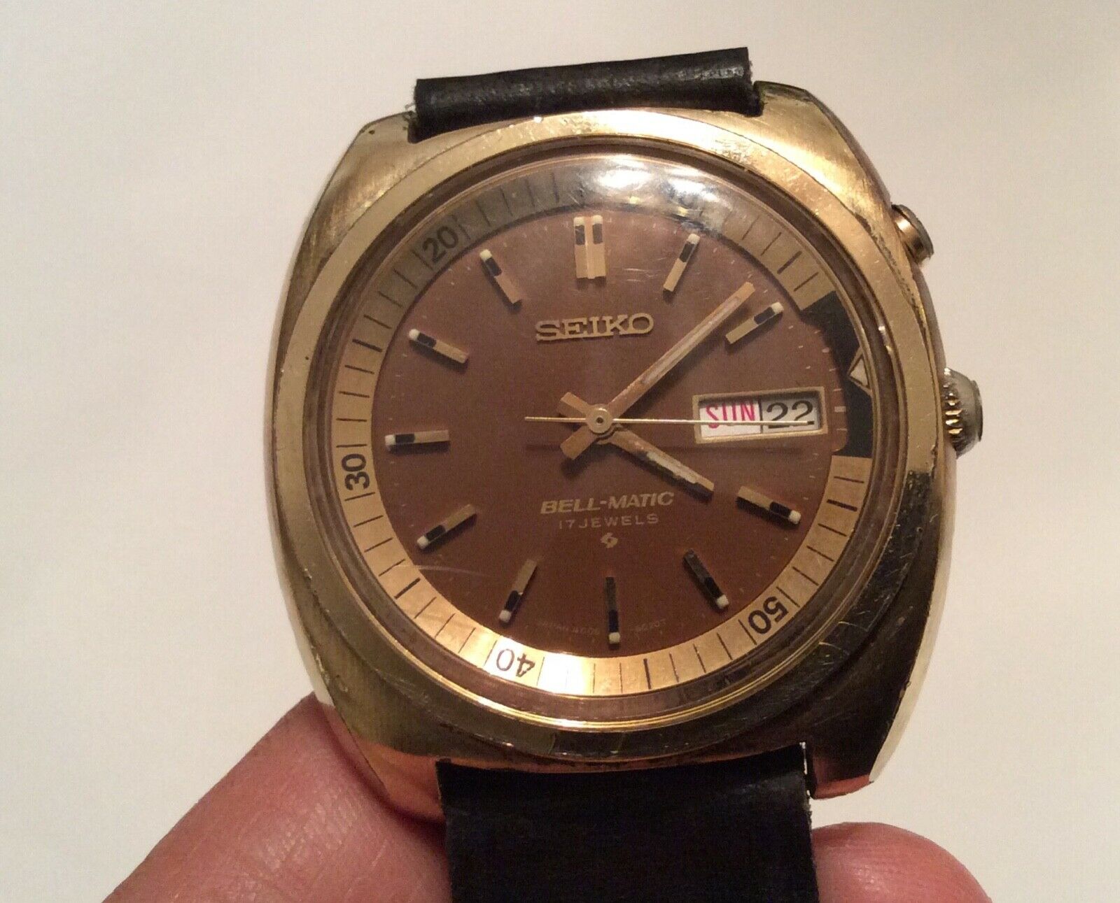 Cadran De Montre Ancien Seiko Bell-Matic 4006 6020T | 17 Rubis | Occasion - Bon État Avec Usures