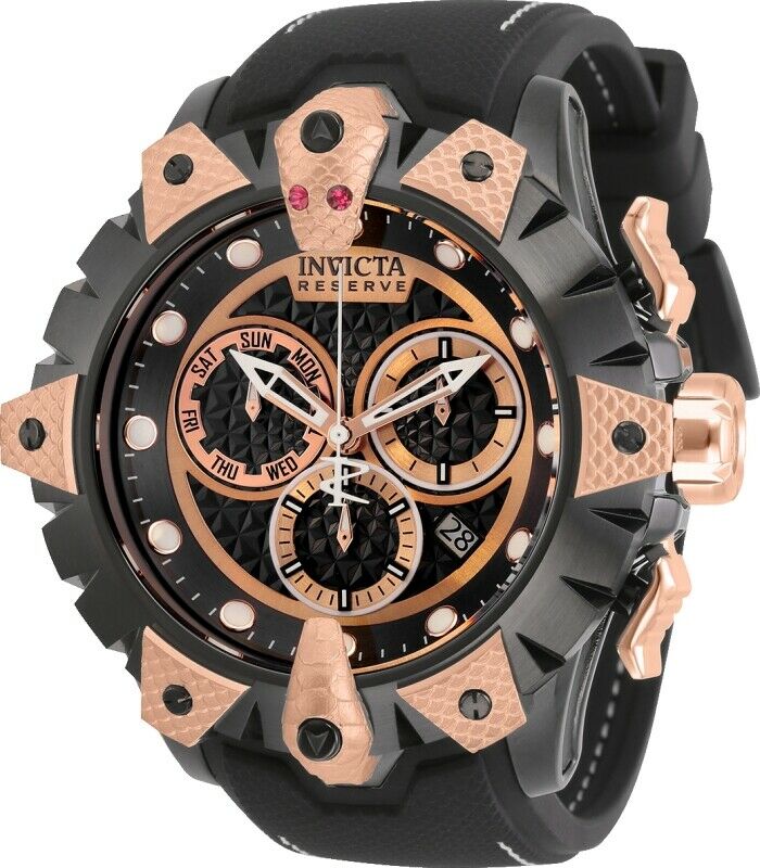 Invicta Reserve Mens 52mm Venom Viper Swiss Rose Gold Dial