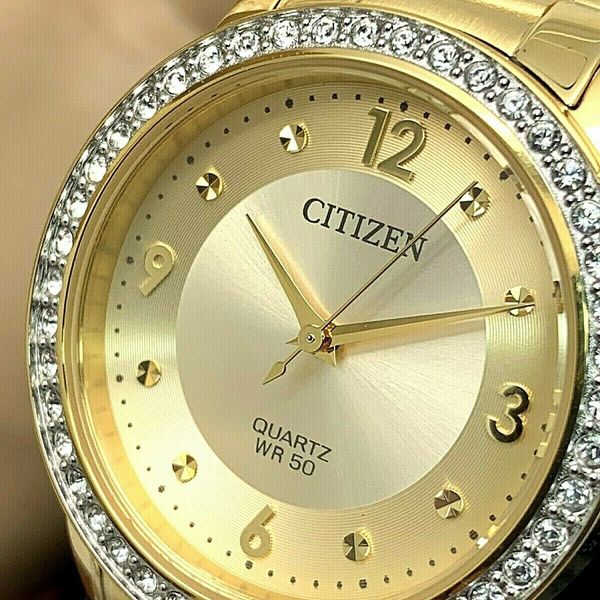 Citizen Women's Watch EL309286P Quartz Gold Dial Stainless Steel