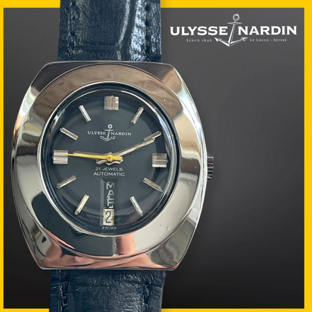 VTG ULYSSE NARDIN AUTOMATIC BLACK DIAL STAINLESS STEEL CASE FROM