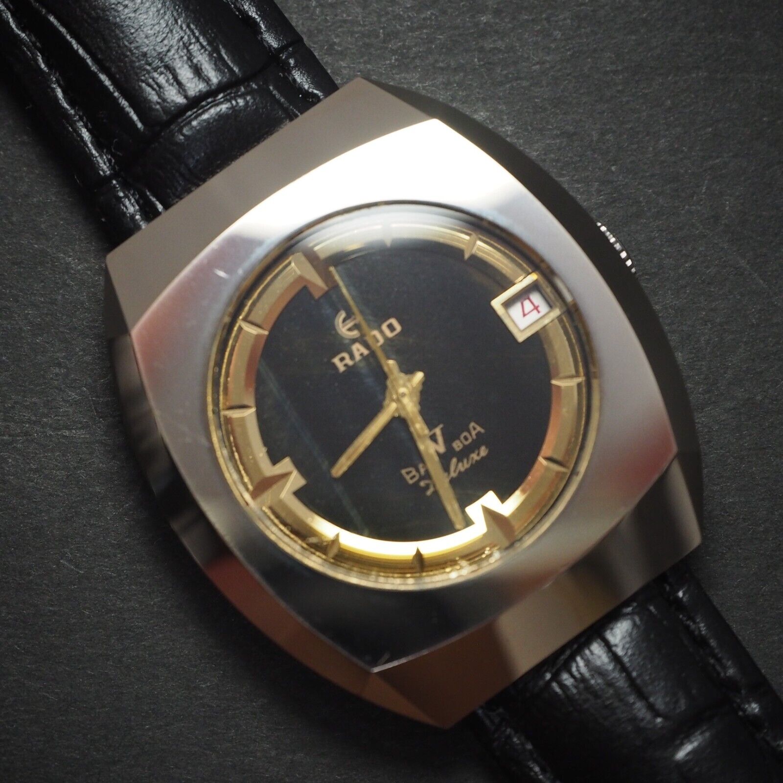 Rado Balboa Deluxe Watch Vintage Automatic Mens 36mm Date Tiger 