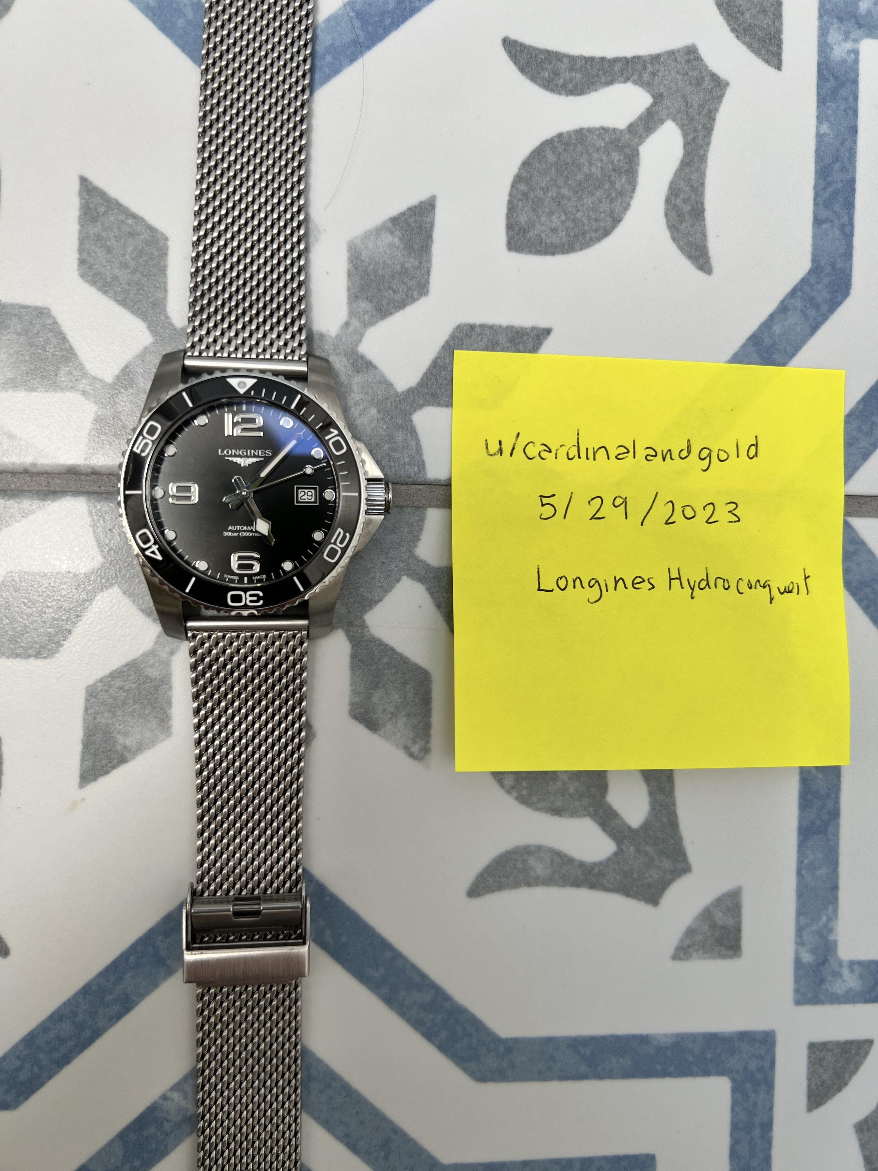 WTT Black 41mm Longines HydroConquest w Ceramic Bezel Trade