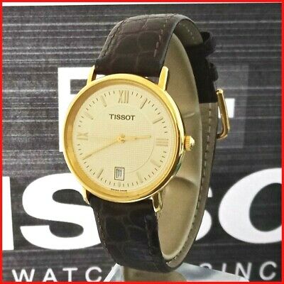 Fancy Tissot Classic T890K Quartz 34mm Date ETA 955.412 Gold