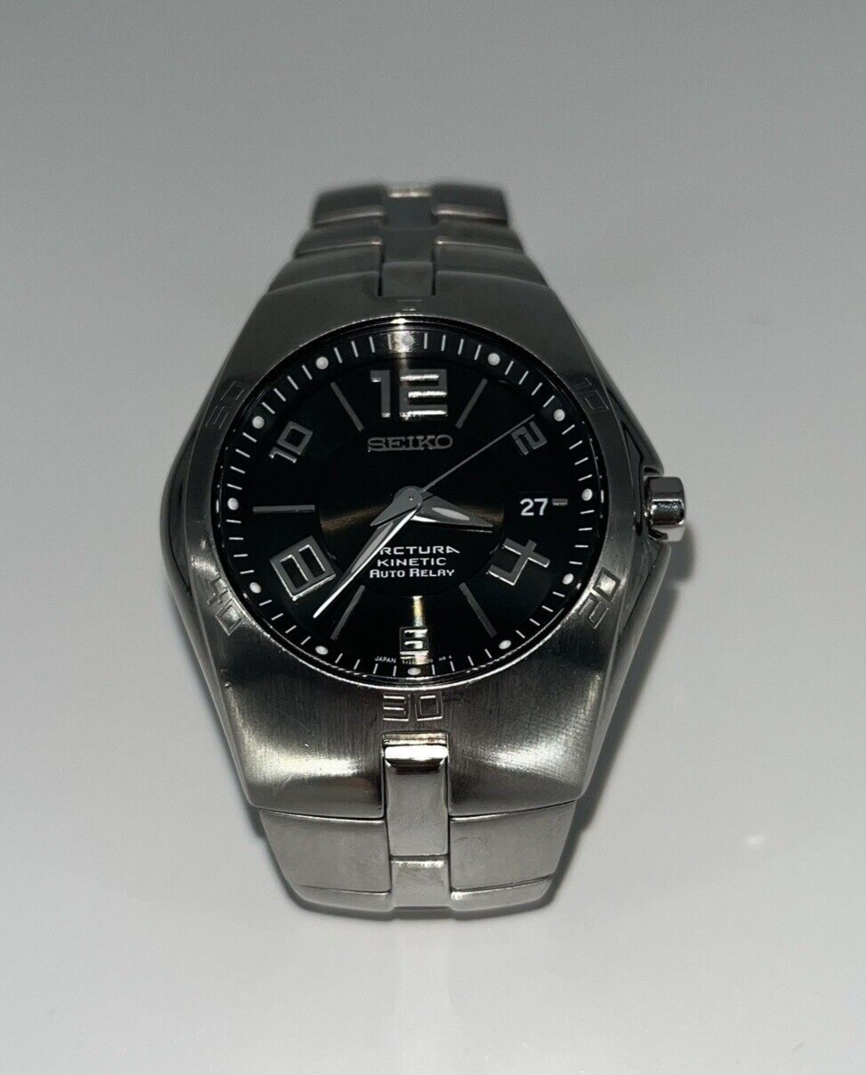 Seiko Arctura Kinetic Auto Relay Mens Wrist Watch Model SNG045