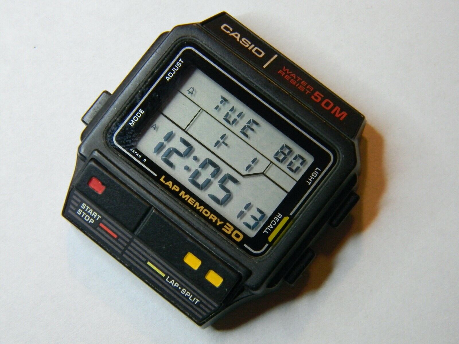 EXC. FINE VINTAGE 1986 CASIO SDB-300W MENS LCD WATCH - NEW