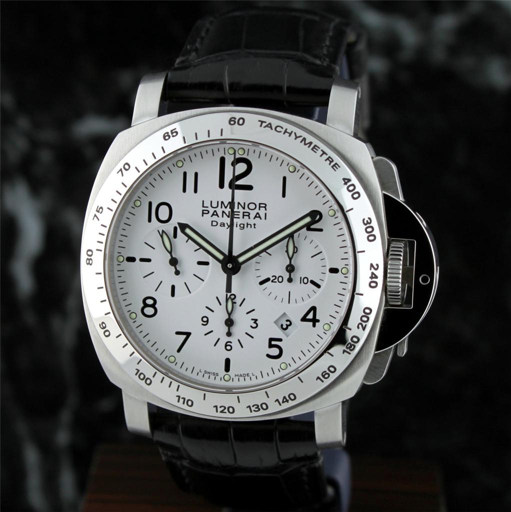 Fs Panerai Pam 188 Luminor Daylight Chronograph 44mm White Dial~ Pam00188 ~complete Watchcharts